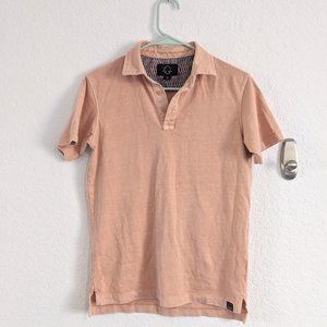 light / pastel orange polo shirt from even tide, men's x-small